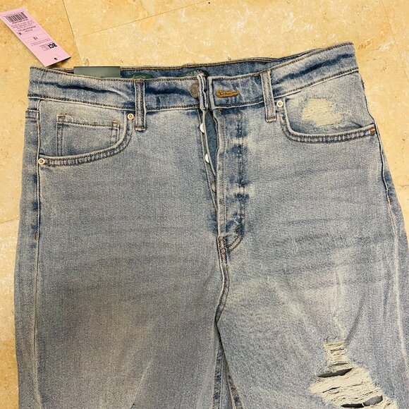 Wild Fable Womens Straight Leg Jeans Distressed  Blue Distressed Pockets High Ri - Picture 8 of 12